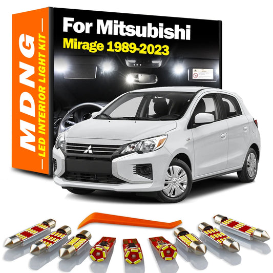MDNG For Mitsubishi Mirage 1989- 2017 2018 2019 2020 2021 2022 2023 LED Interior Map Dome Trunk Plate Light Kit Car Accessories