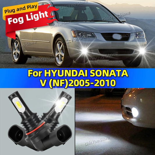 2x Front Fog Light Accessories LED Bulb 20000LM Ultra Bright Lamp For HYUNDAI SONATA V NF 2005 2006 2007 2008 2009 2010