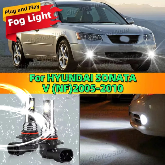 2Pcs LED Front Fog Light Car Bulb Accessories 6000K Canbus Lamp 80W For HYUNDAI SONATA V NF 2005 2006 2007 2008 2009 2010