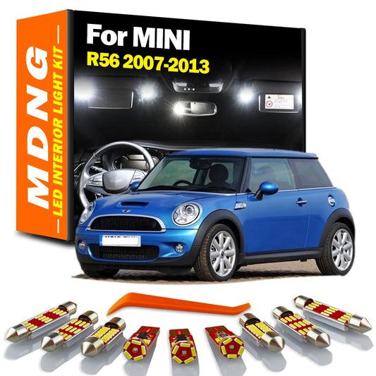 MDNG 14Pcs Canbus Car LED Interior Map Dome Light Kit For MINI Cooper S R56 2007-2010 2011 2012 2013 Footwell Sun Visor Lamp