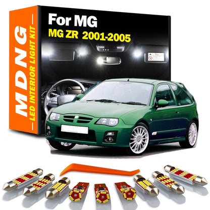 MDNG 7Pcs Car Accessories For MG ZR MGZR 2001 2002 2003 2004 2005 LED Interior Dome Map Trunk Light Kit Canbus Indoor Led Bulbs