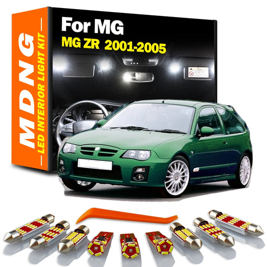 MDNG 7Pcs Car Accessories For MG ZR MGZR 2001 2002 2003 2004 2005 LED Interior Dome Map Trunk Light Kit Canbus Indoor Led Bulbs