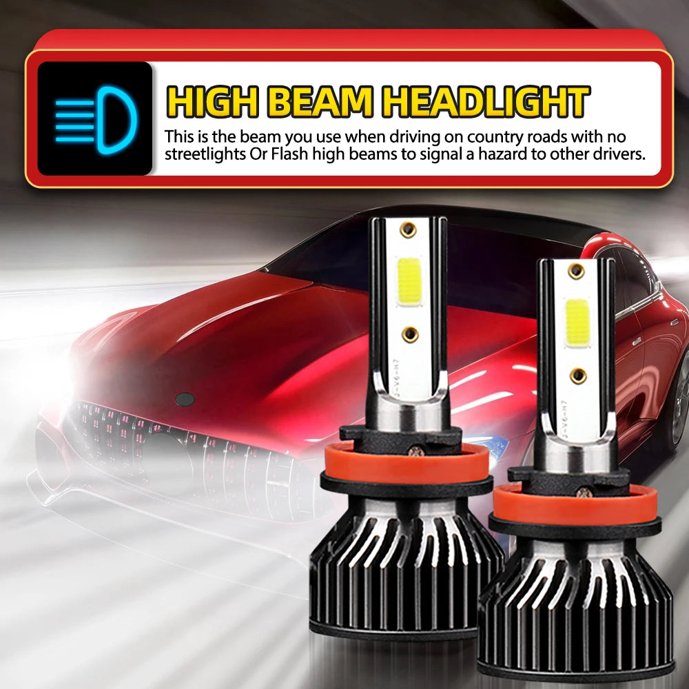2/4Pcs 25000LM LED Lights 6000K Headlight Bulb Car Lamp For Nissan Sentra 2013-2025 2014 2015 2016 2017 2018 2019 2020