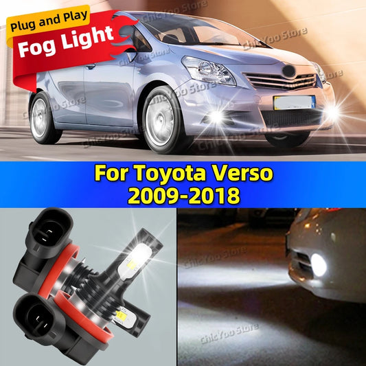 2x Front Fog Light Accessories LED Bulb 20000LM Ultra Bright Lamp For Toyota Verso 2009-2018 2011 2012 2013 2014 2015 2016 2017