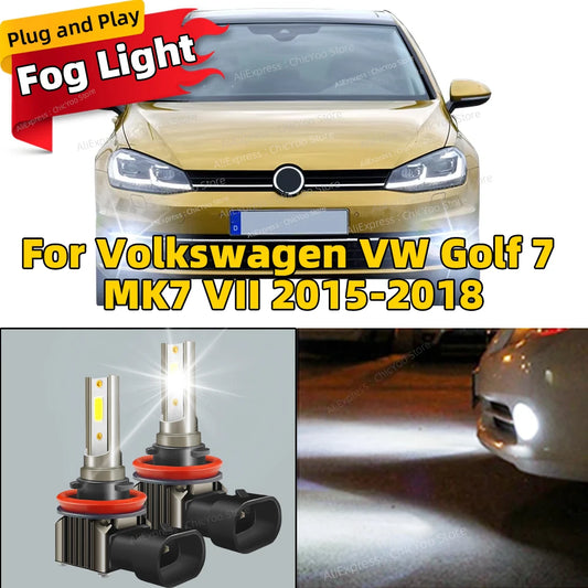 6000K Front Fog Light 2pcs LED Bulb Accessories Lamp 80W For Volkswagen VW Golf 7 MK7 VII 2015 2016 2017 2018 Plug and Play