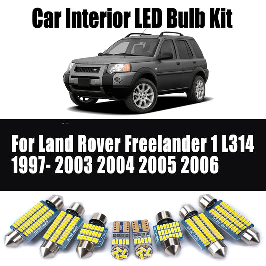 12Pcs For Land Rover Freelander 1 L314 1997- 2003 2004 2005 2006 Car LED Interior Reading Dome Trunk Sun Visor Light Kit Canbus