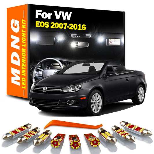 MDNG 19Pcs LED Interior Dome Trunk Light Kit For Volkswagen VW EOS 2007-2012 2013 2014 2015 2016 Car Reading Bulbs Accessories