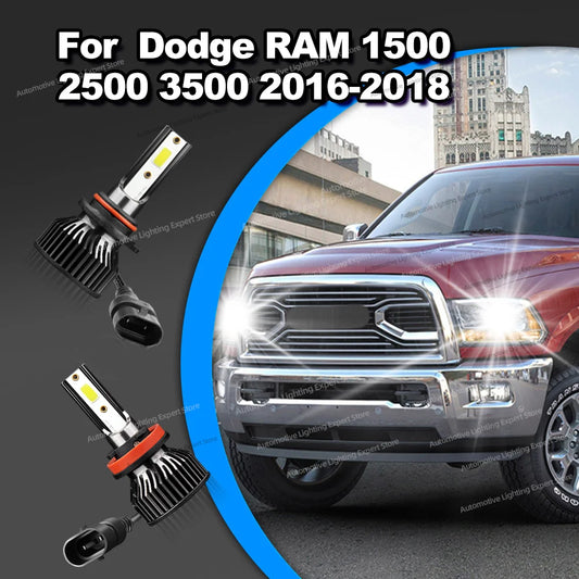 2/4PCS Led Headlight Bulb 25000LM Canbus Super Bright Auto Lamp 6000K 12V For Dodge RAM 1500 2500 3500 2016 2017 2018