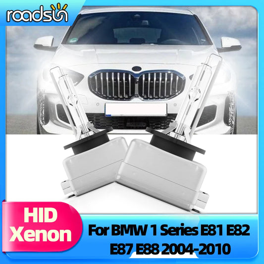 Roadsun 2x For BMW 1 Series E81 E82 E87 E88 2004-2007 2008 2009 2010 HID XENON Headlights 35W D1S Car Bulbs 6000K 8000K Headlamp