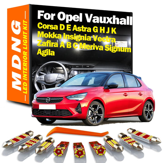 LED Interior Light Kit For Opel Vauxhall Zafira A B C Astra G H J K Corsa D E Mokka Insignia Vectra Meriva Signum Agila Car Bulb
