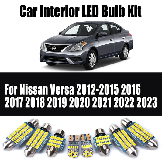 10Pcs Canbus For Nissan Versa 2012- 2016 2017 2018 2019 2020 2021 2022 2023 Car LED Interior Map Dome Light Ceiling Bulbs Kit