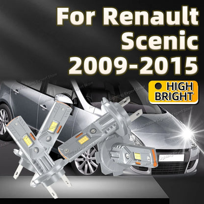 2/4Pcs LED Headlight Bulb 180W CSP Light Fanless Auto Lamps 6000K For Renault Scenic 2009 2010 2011 2012 2013 2014 2015