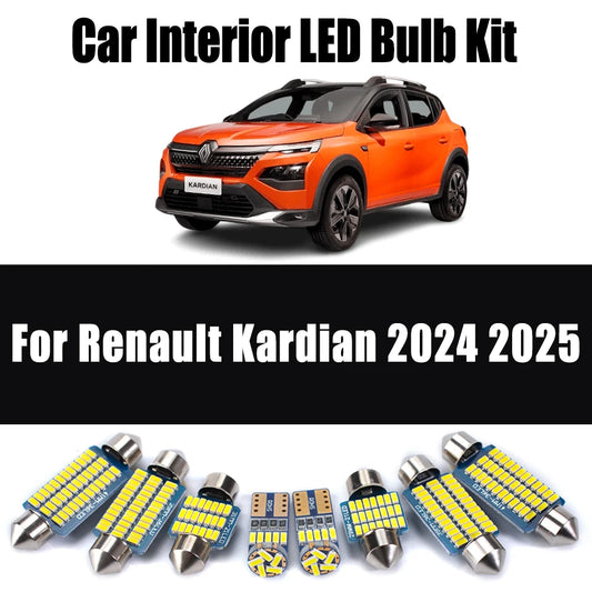 10Pcs Canbus Car LED Interior Ceiling Light Map Dome Trunk Number Plate Bulbs Kit For Renault Kardian 2024 2025 Accessories