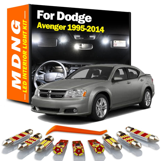 MDNG Canbus For Dodge Avenger 1995-2008 2009 2010 2011 2012 2013 2014 Vehicle LED Interior Map Dome Light Bulbs Kit Accessories
