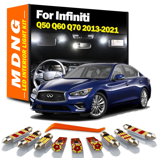 Car Accessories For Infiniti Q50 Q60 Q70 Q70L 2013-2018 2019 2020 2021 LED Interior Door Dome Trunk Light Kit Number Plate Bulbs
