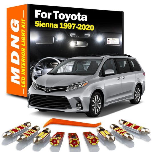 MDNG For Toyota Sienna 1997-2015 2016 2017 2018 2019 2020 Vehicle LED Interior Dome Map Light Kit Car Led Lamp Canbus No Error