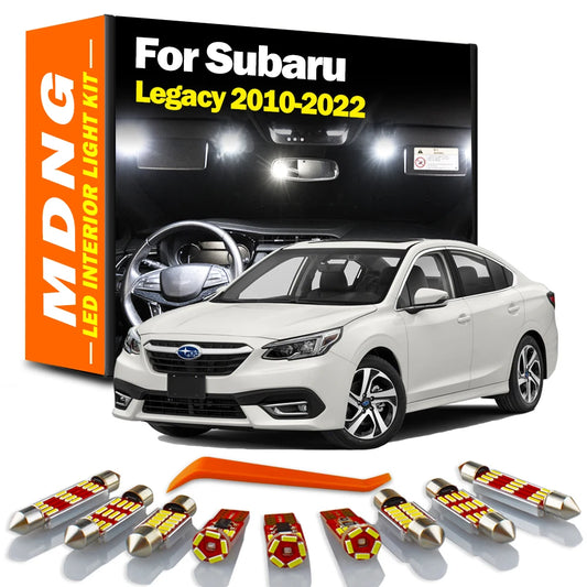 MDNG 14Pcs LED Interior Reading Trunk Light Kit For Subaru Legacy 2010-2015 2016 2017 2018 2019 2020 2021 2022 Car Accessories