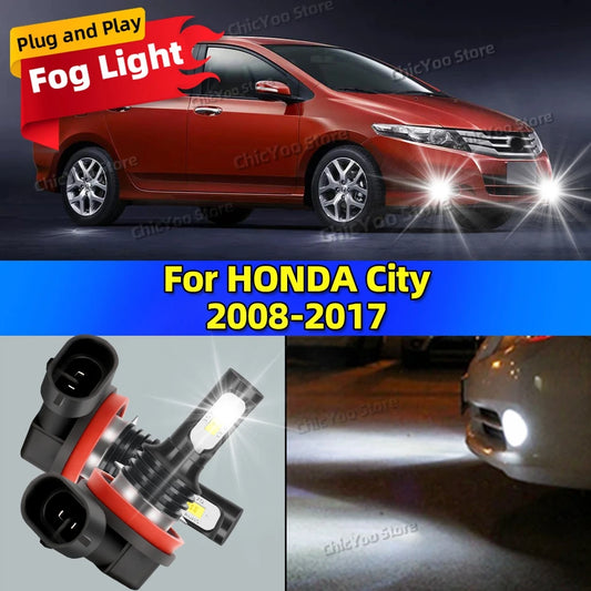LED Car Fog Light Bulbs Lamp For HONDA City 2008-2017 2009 2010 2011 2012 2013 2014 2015 2016 20000LM Ultra Bright Plug and Play