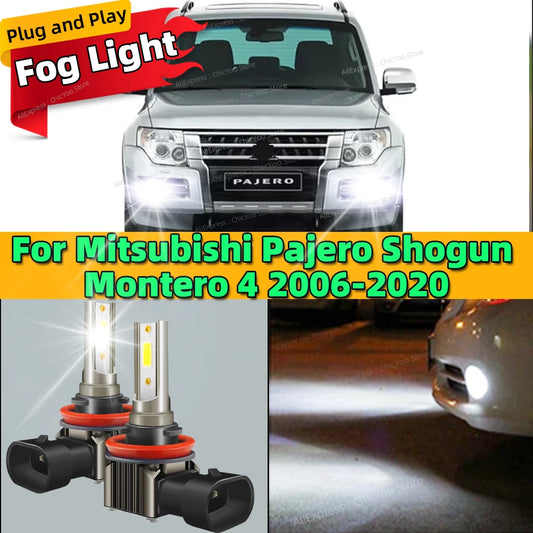 2Pcs LED Fog Lamp Bulbs Front Fog Light Accessories Canbus 6000K For Mitsubishi Pajero Shogun Montero 4 2006 2007 2008 2009-2020
