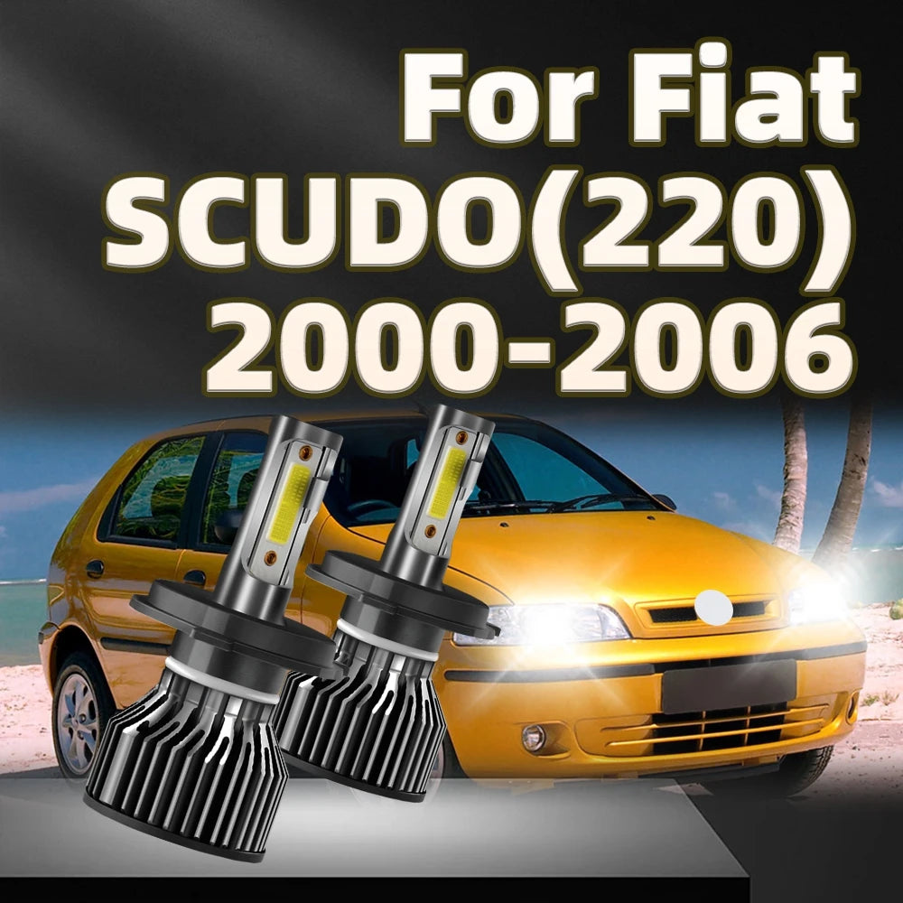 2Pcs 130W Auto Headlamp H4 LED Headlight 6000K Car Light HiLo For Fiat SCUDO(220) 2000 2001 2002 2003 2004 2005 2006
