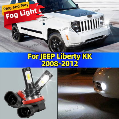 2X LED Car Light Front Fog Lamp Bulb 20000LM Ultra Bright For JEEP Liberty KK 2008 2009 2010 2011 2012 Plug and Play