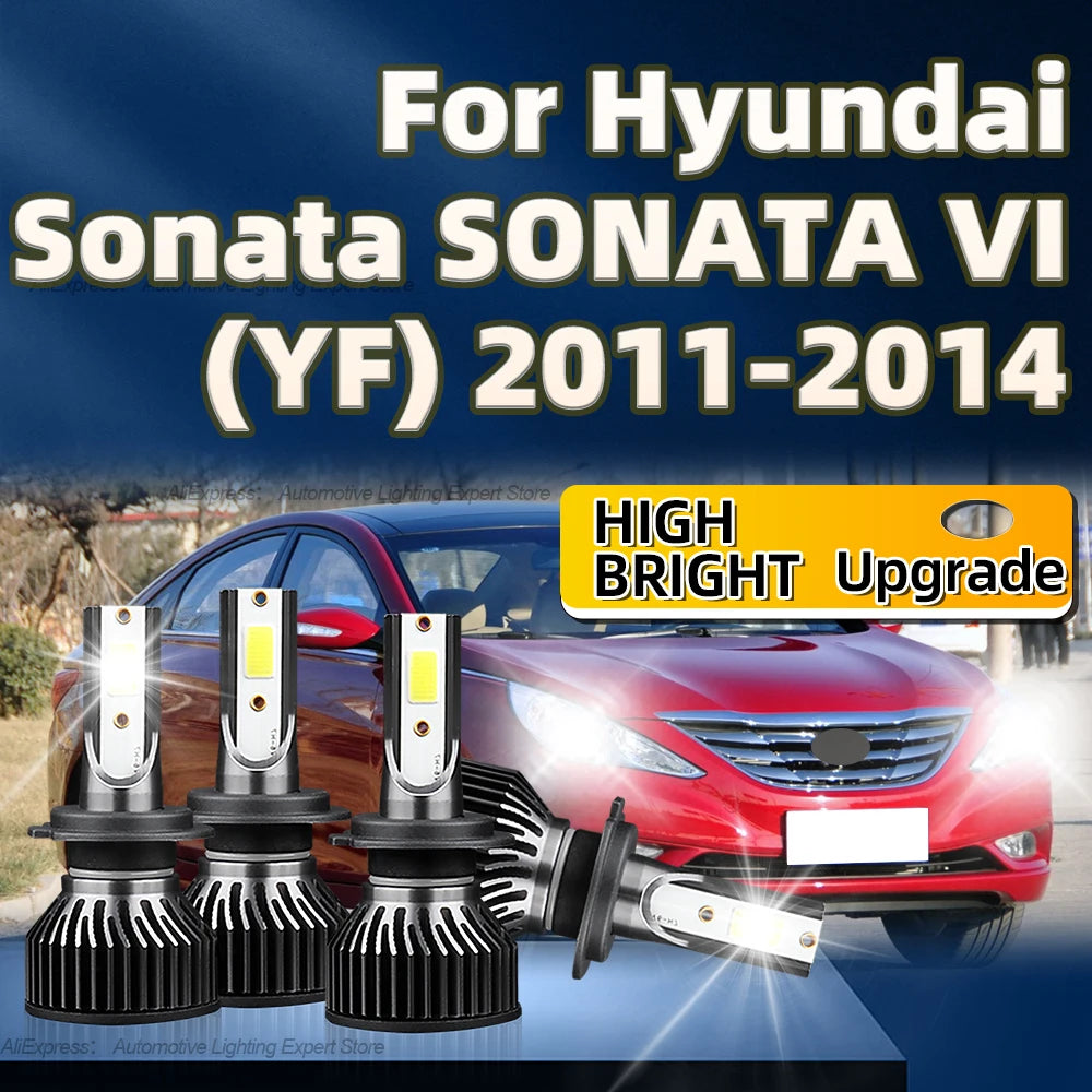 2/4Pcs Car LED Headlight H7 Auto Lamp 50000LM Auto Light Bulbs 6000K For Hyundai Sonata SONATA VI (YF) 2011 2012 2013 2014