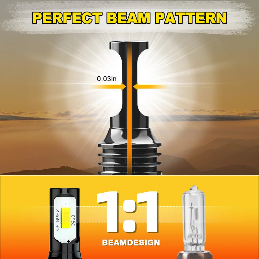 Motorcycle Headlight 80W CSP LED Bulbs Mini Size Design for Yamaha Warrior 350 1987-2004 1999 2000 2001 2002 2003