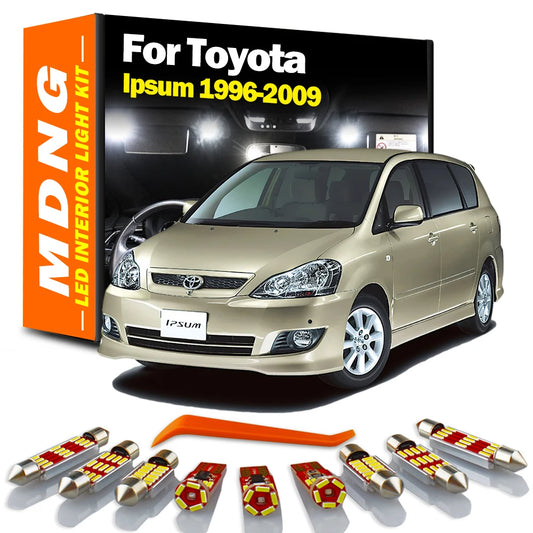 Canbus LED Interior Reading Number Plate Light Car Bulbs Kit For Toyota Ipsum 1996-2000 2001 2002 2003 2005 2006 2007 2008 2009