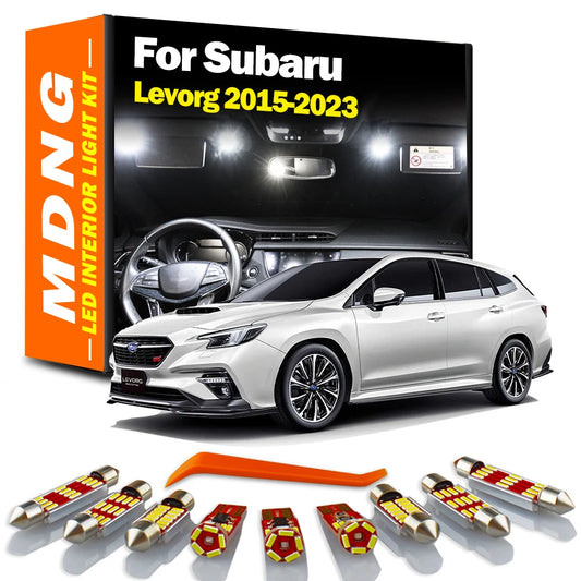 MDNG 8Pcs LED Bulbs Interior Reading Trunk Light Kit For Subaru Levorg 2015 - 2017 2018 2019 2020 2021 2022 2023 Car Accessories