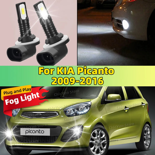 For KIA Picanto 2009 2010 2011 2012 2013 2014 2015 2016 2Pcs LED Lamp Car Front Fog Light 20000LM Ultra Bright Anti-Glare