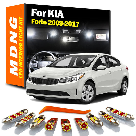MDNG Sun Visor Lamp For KIA Forte 2009-2011 2012 2013 2014 2015 2016 2017 LED Interior Map Dome Light Kit Car Bulbs Accessories