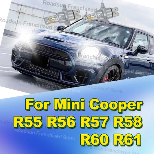 2Pcs Two Sided Hi/Lo Beam Headlights 3570 CSP Chips For Mini Cooper R55 R56 R57 R58 R60 R61