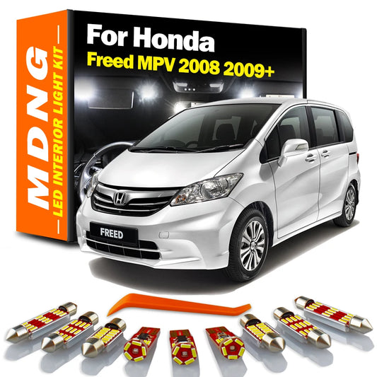 MDNG 10Pcs Canbus LED Interior Reading Light Kit For Honda Freed MPV 2008 2009 2010 2011+ Car Trunk Bulbs No Error Accessories