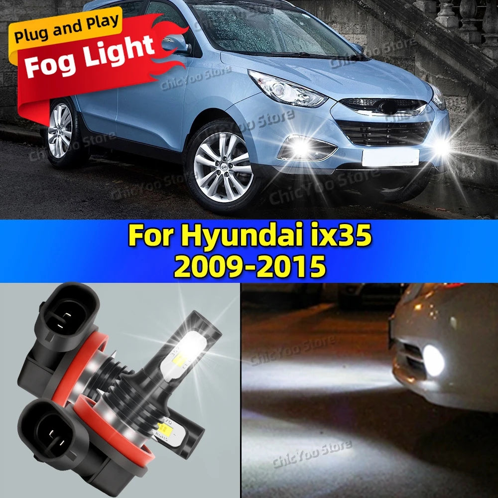 6000K LED Car Fog Light Bulbs Auto Lamp For Hyundai ix35 2009 2010 2011 2012 2013 2014 2015 20000LM Ultra Bright Plug and Play