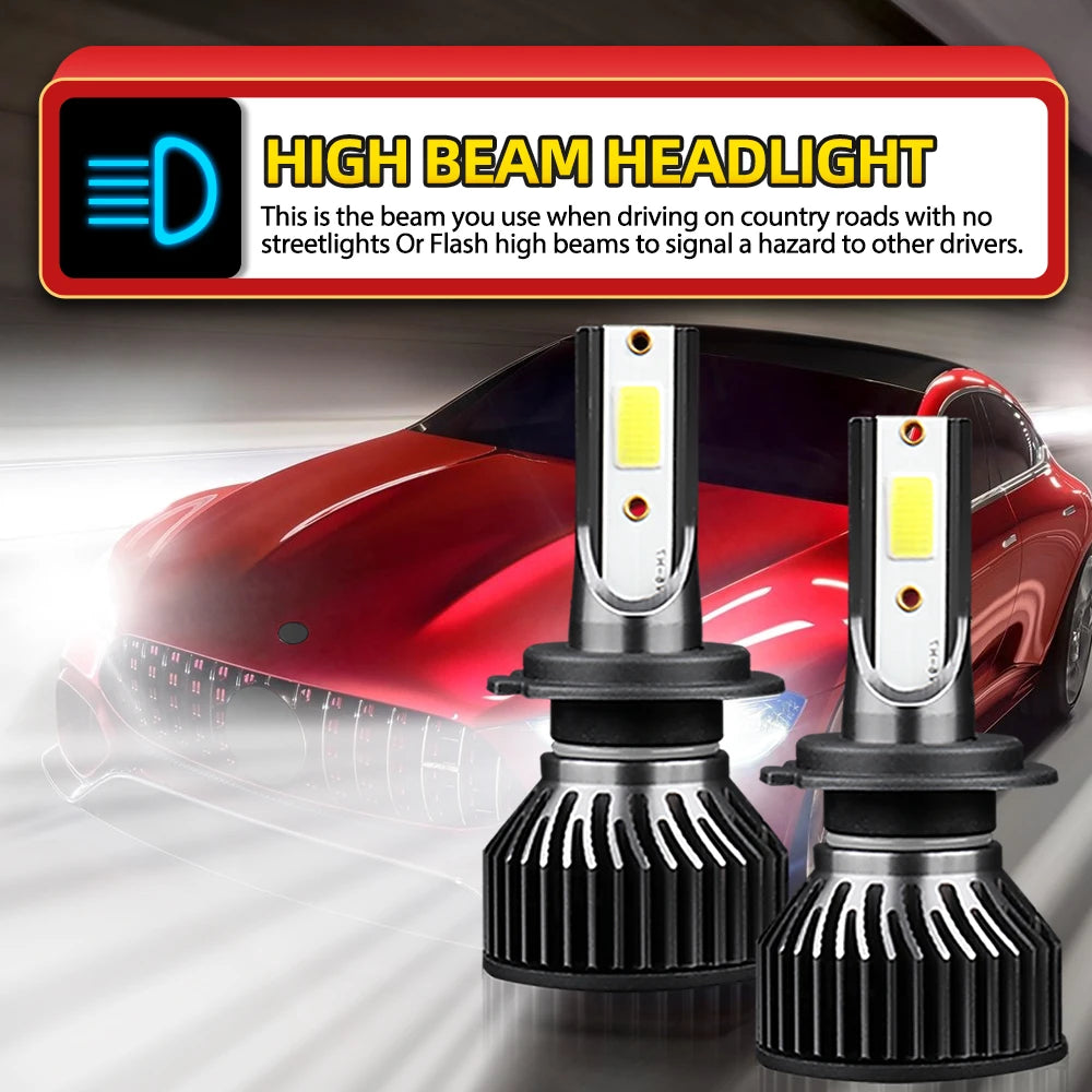 2/4Pcs 360W Powerful 6000k H7 Led Car Headlight Auto Lamp with Fan For NISSAN ALMERA MkII (N16) 2002 2003 2004 2005 2006