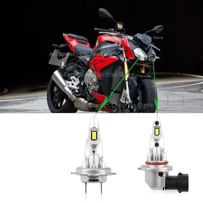 2Pcs LED Motorcycle Headlight Bulb 6000K 60W Motor Lamp Plug and Play For BMW S1000R 2014 2015 2016 2017 2018 2019