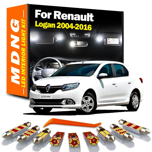 MDNG Canbus For Renault Logan 2004-2011 2012 2013 2014 2015 2016 Car Bulbs LED Interior Map Reading Dome Light Kit Accessories