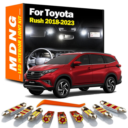 MDNG 8Pcs Canbus For Toyota Rush 2018 2019 2020 2021 2022 2023 LED Bulbs Interior Reading Dome Trunk Light Kit Car Accessories