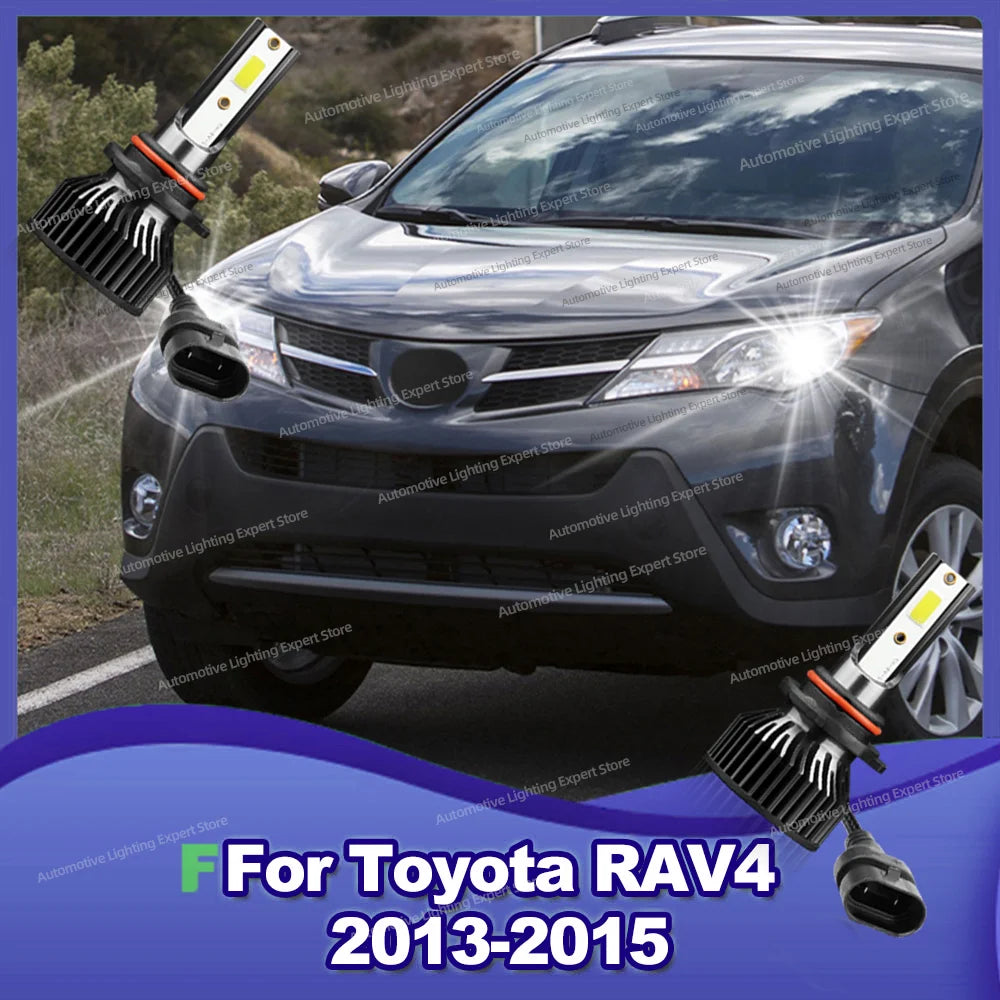 2/4Pcs Car Headlights 6000K Auto Light 12V 180W LED Lamp For Toyota RAV4 2013 2014 2015 With Fan Cooling Plug and Play