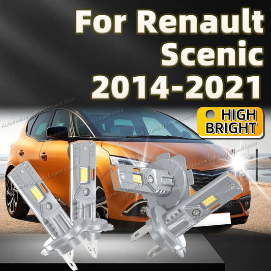 2/4Pcs LED Headlight Bulb Canbus Wireless Car Lamp CSP 6000K For Renault Scenic 2014 2015 2016 2017 2018 2019 2020 2021