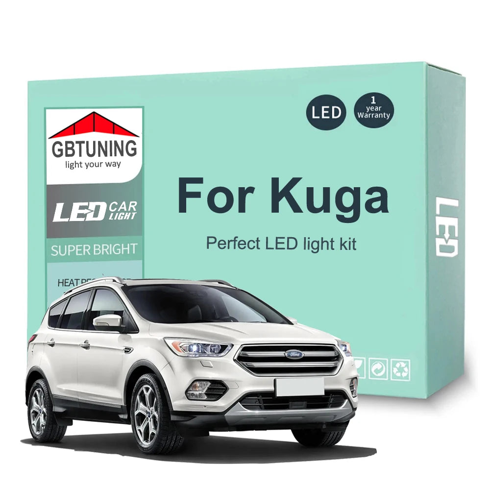 LED Interior Light Bulb Kit For Ford Kuga 2008-2010 2011 2012 2013 2014 2015 2016 2017 2018 2019 Car Map Dome Trunk Lamp Canbus