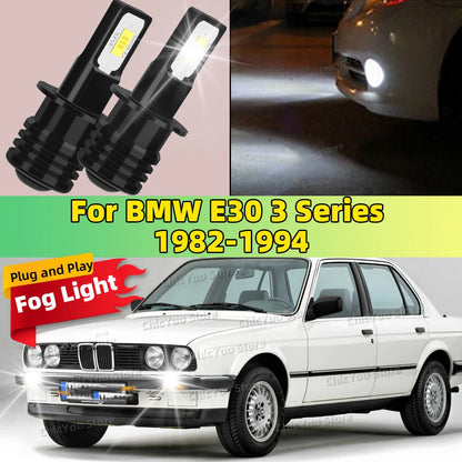 2X LED Car Light Front Bulb Fog Lamp 20000LM Ultra Bright Anti-Glare For BMW E30 3 Series 1982-1994 1990 1991 1992 1993
