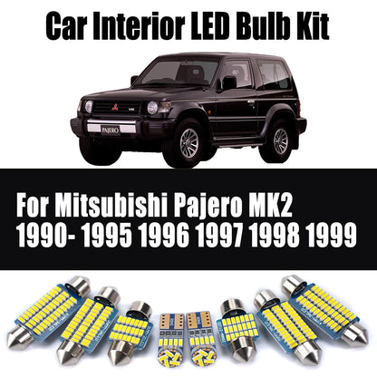 13Pcs Canbus LED Interior Reading Light Car Trunk Door Bulbs Kit For Mitsubishi Pajero MK2 1990- 1994 1995 1996 1997 1998 1999
