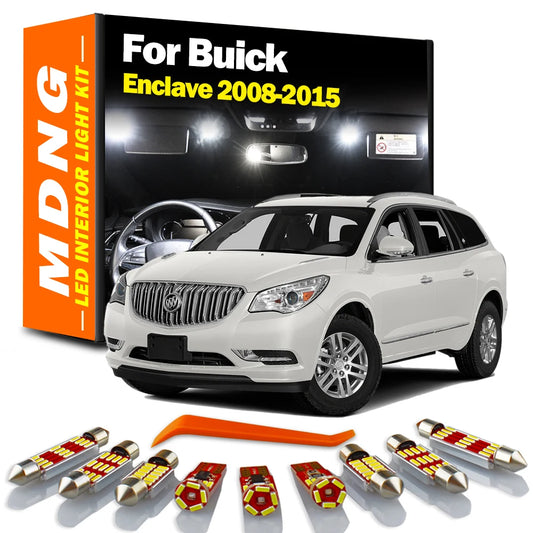 MDNG For Buick Enclave 2008 2009 2010 2011 2012 2013 2014 2015 LED Interior Dome Map Trunk Light Lamp Kit Car Accessories Canbus