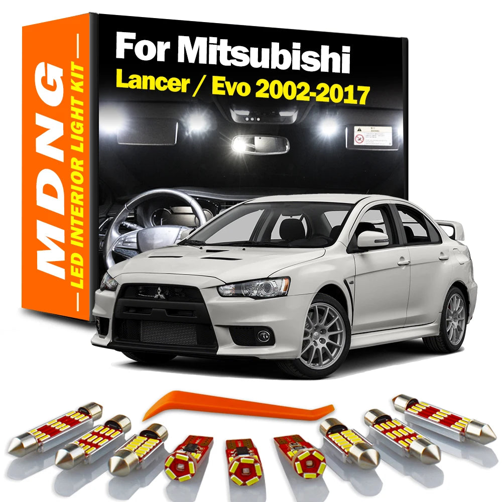 Accessories LED Bulb Interior Map Roof Light Kit For Mitsubishi Lancer Evo Evolution 7 8 9 10 VII VIII IX X 2002- 2015 2016 2017