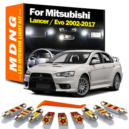 Accessories LED Bulb Interior Map Roof Light Kit For Mitsubishi Lancer Evo Evolution 7 8 9 10 VII VIII IX X 2002- 2015 2016 2017