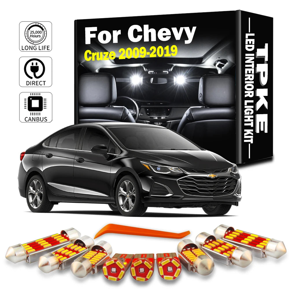 TPKE 13Pcs LED Interior Reading Dome Light Kit Trunk Sunvisor Lamp For Chevrolet Chevy Cruze 2009- 2014 2015 2016 2017 2018 2019