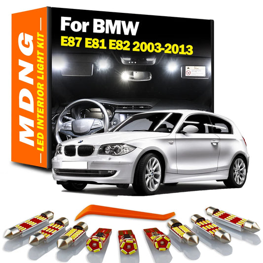 13Pcs For BMW 1 Series E87 E81 E82 Hatchback Coupe 2003-2013 Interior Reading Sunvisor Trunk Light LED Bulbs Kit Car Accessories