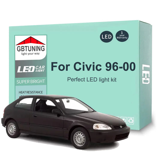 9Pcs Canbus Car Indoor Reading Dome Trunk Lamp For Honda Civic VI MK6 EJ EK 1996 1997 1998 1999 2000 LED Interior Light Bulb Kit