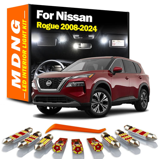 LED Interior Dome Map Trunk Sunvisor Light Kit For Nissan Rogue 2008- 2018 2019 2020 2021 2022 2023 2024 Car Bulbs Accessories